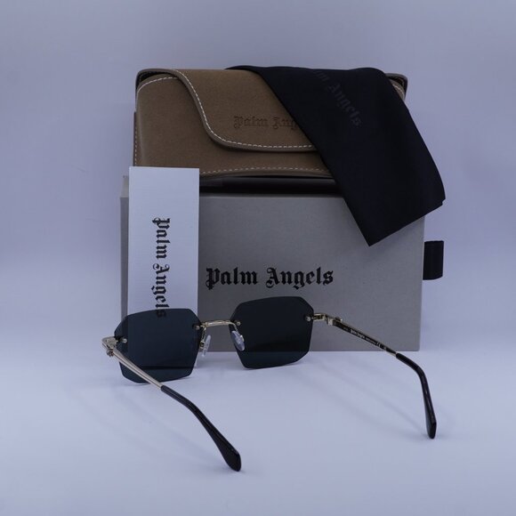 Palm Angels PERI10G QUARTZ 7607 Geometric Sunglasses - Gold/Dark Grey - Picture 6 of 11